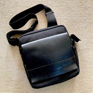 Large Canvas & Vegan Leather Messenger Bag